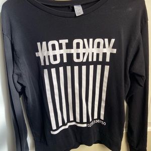 Black Long Sleeve Shirt “Not Okay” Forever 21